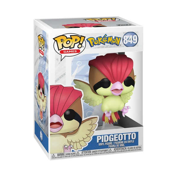 Figura coleccionable de un funko pidgeotto en caja